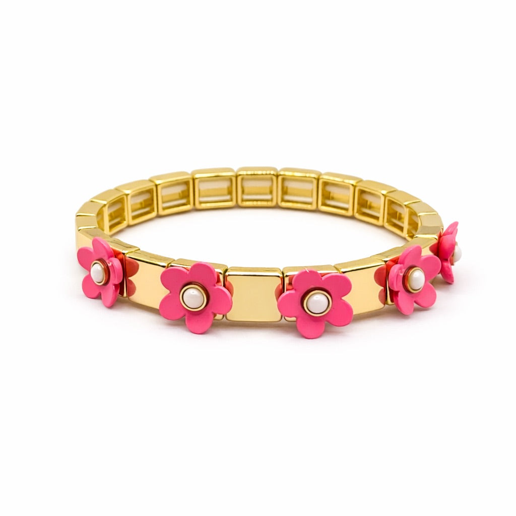 PULSERAS FLOWERS ROSAS